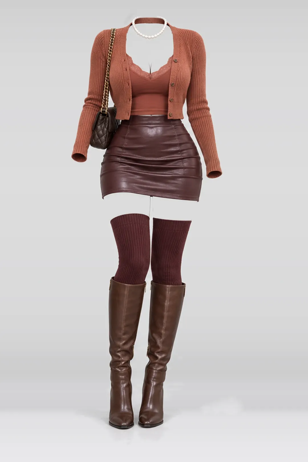 Knit cardigan + camisole