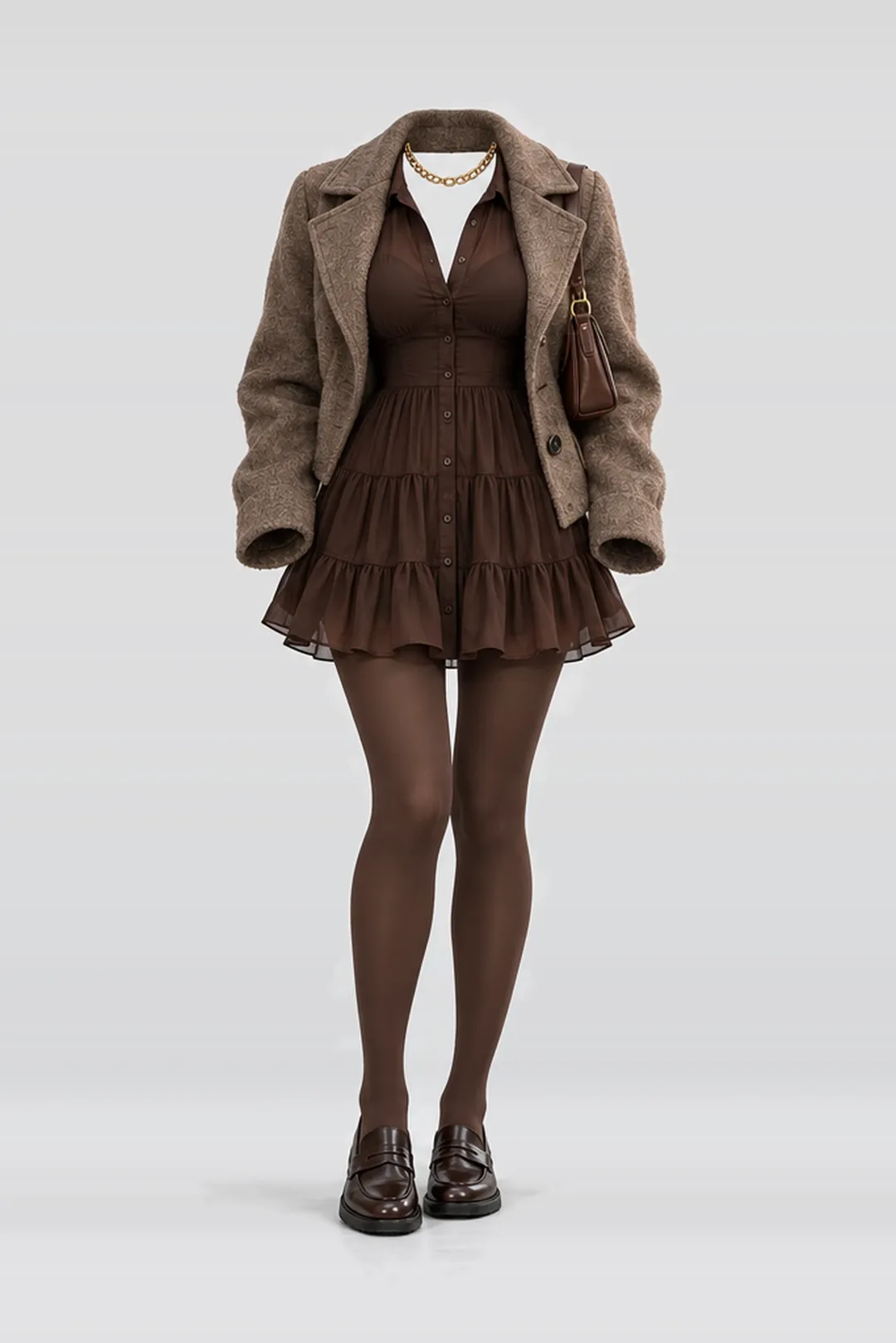 Brown shirt + dress