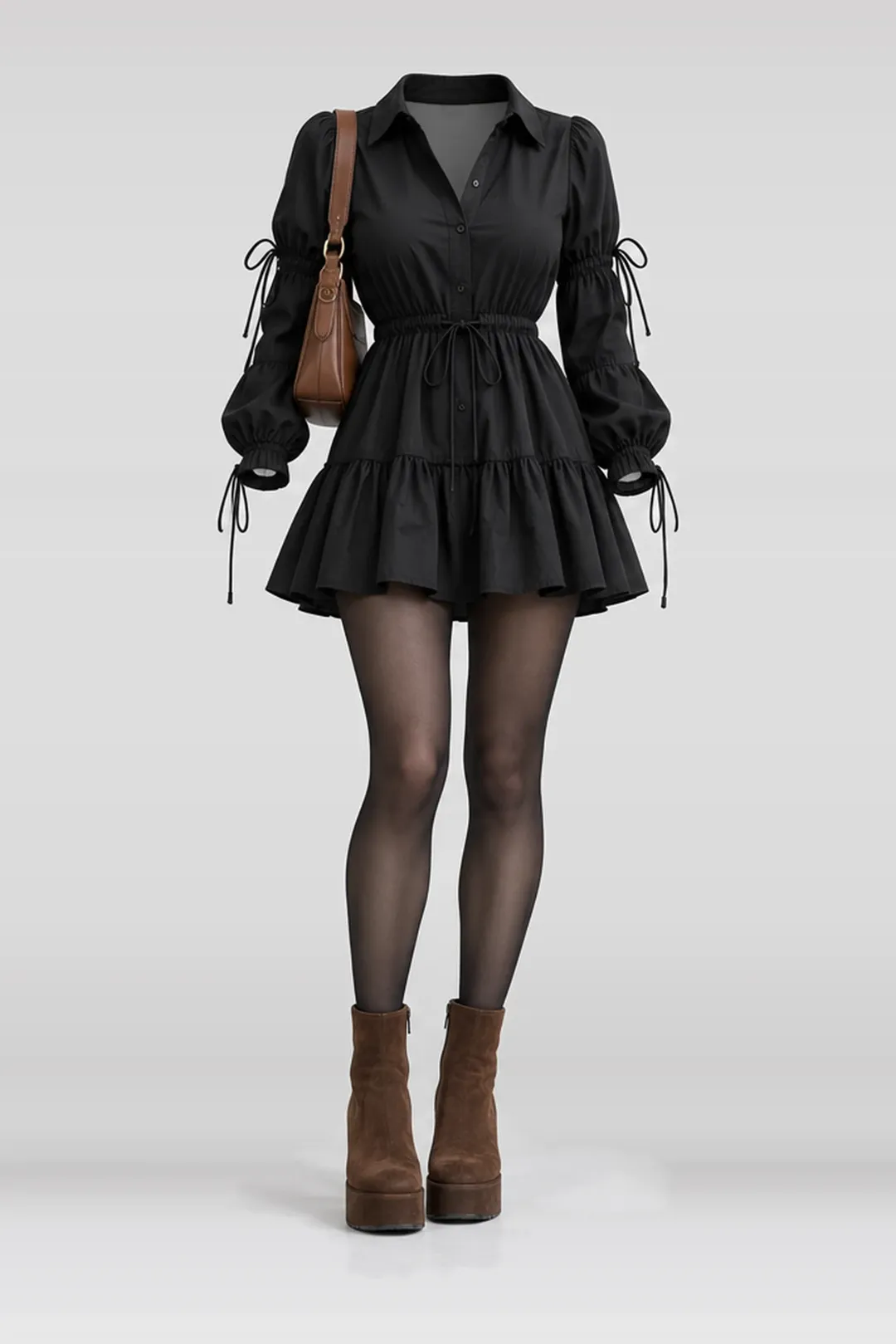 Black shirt + dress