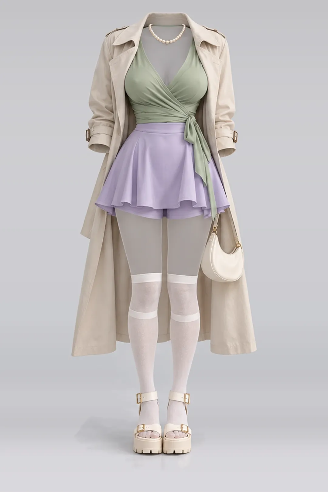 Green mini skirt + shorts