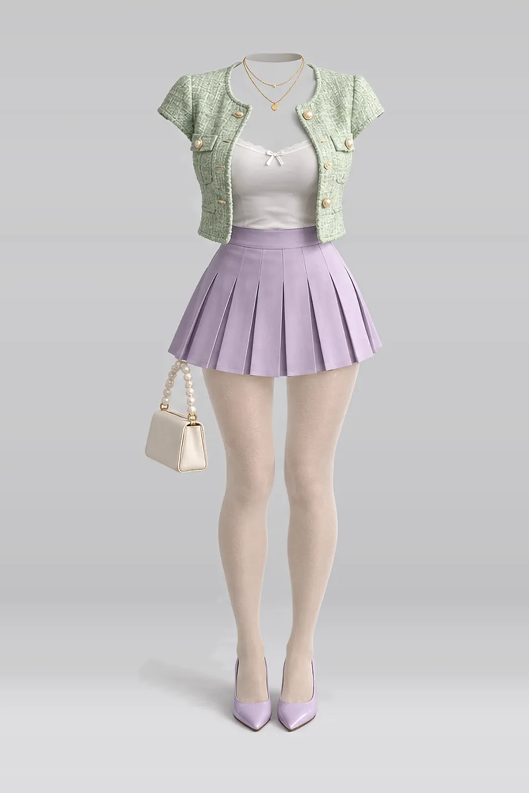 Mint green jacket + camisole