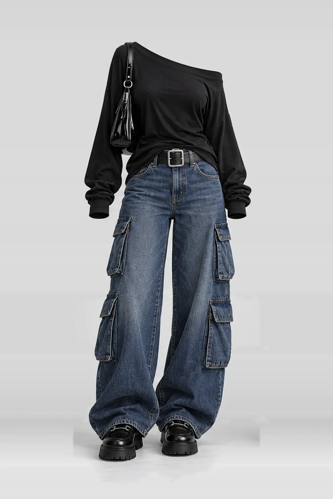 Black denim jeans + belt