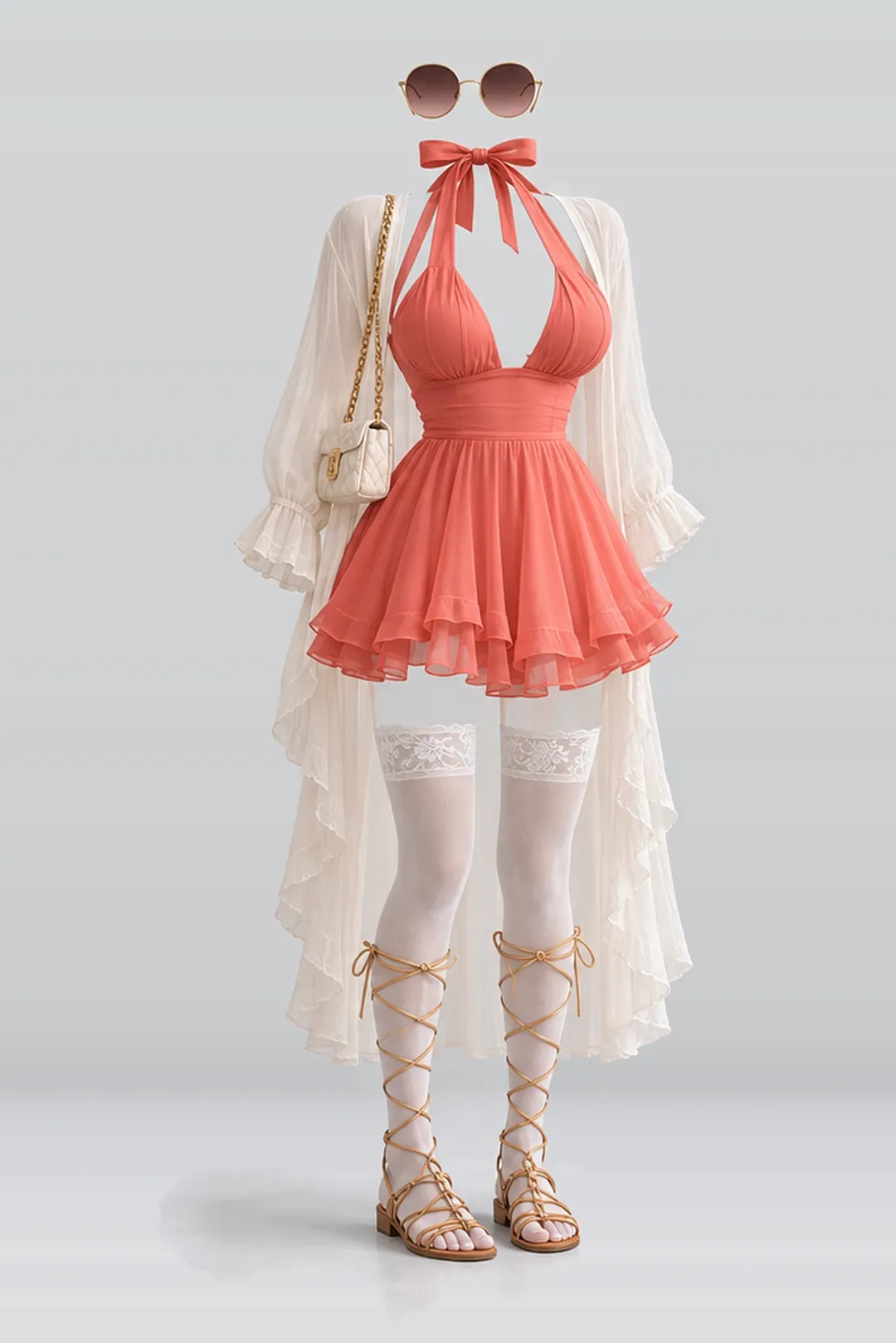 Mini dress + cardigan