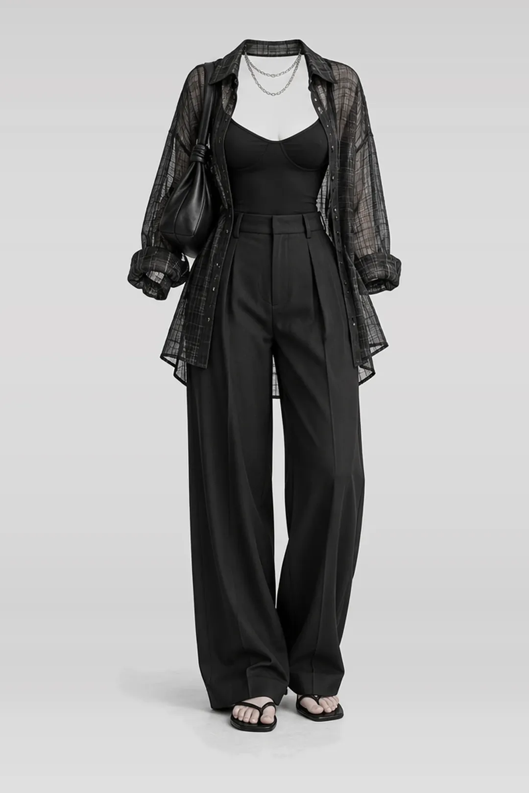 Black shirt + camisole