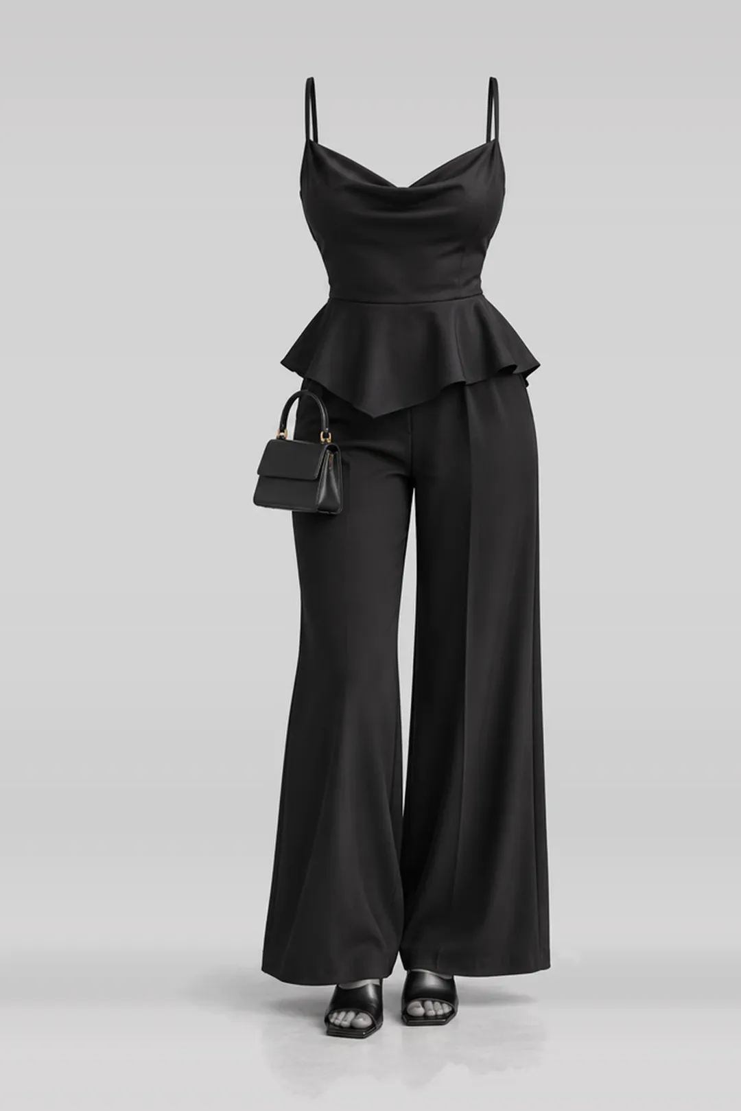Black camisole + trousers