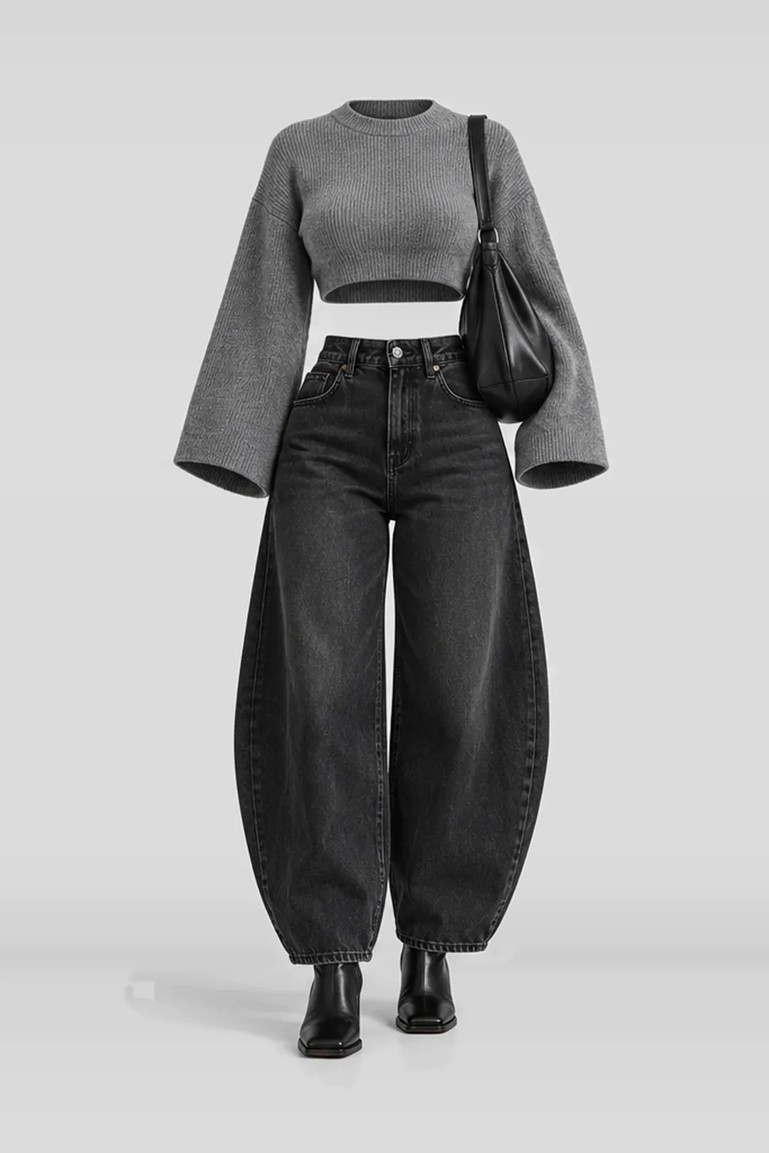 Grey sweater + black jeans