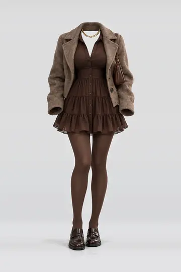 Brown shirt + dress