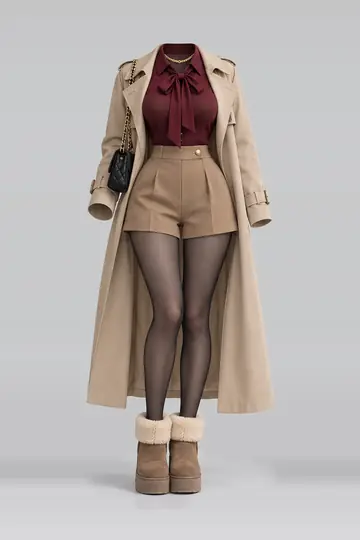Burgundy blouse + trousers