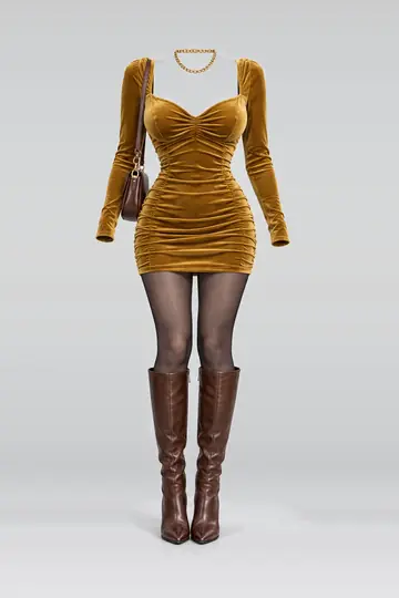 Mini dress + black tights