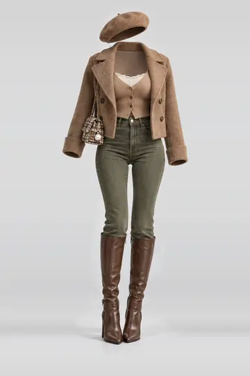 Knit cardigan + camisole
