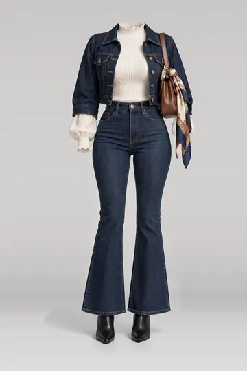 White navy denim jacket + jeans