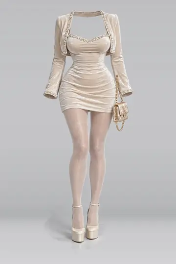 Ivory camisole + mini dress