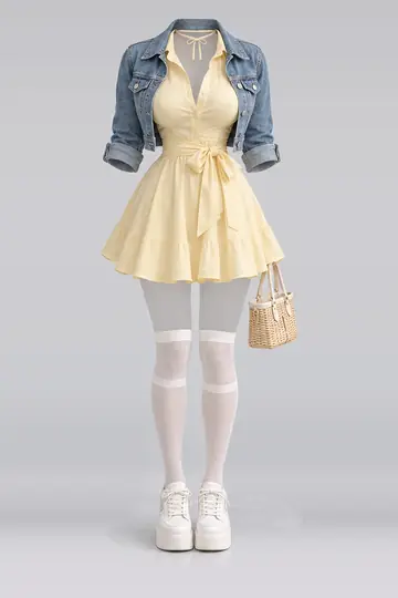 Yellow ribbon shirt + dress