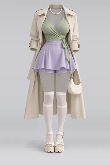 Green mini skirt + shorts