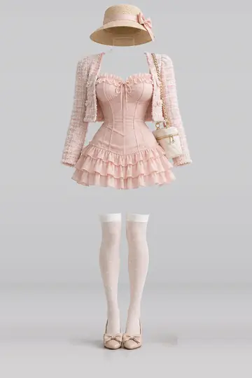 Pink frill corset + dress
