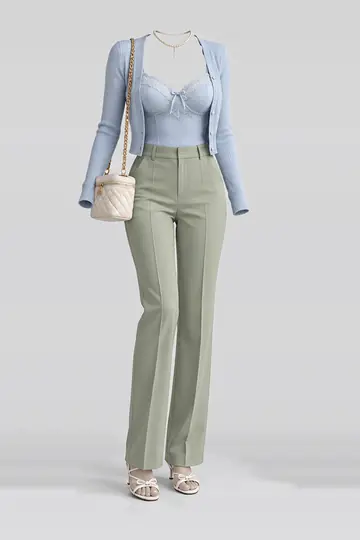 Blue lace camisole + cardigan