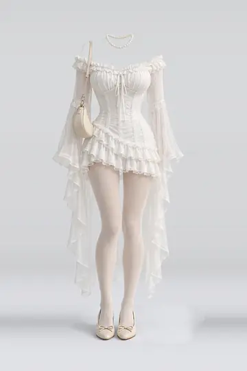 White frill corset + dress