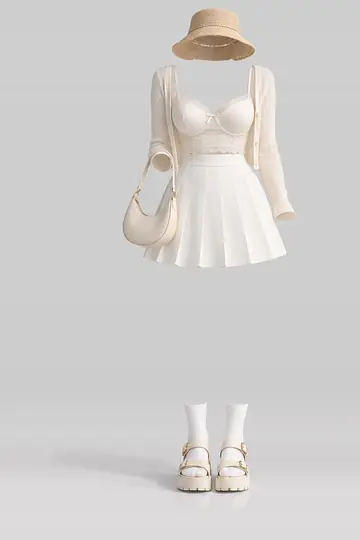 Cream lace camisole + cardigan