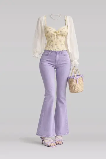 Yellow floral camisole + cardigan