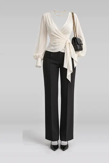 Ivory black trousers + pumps
