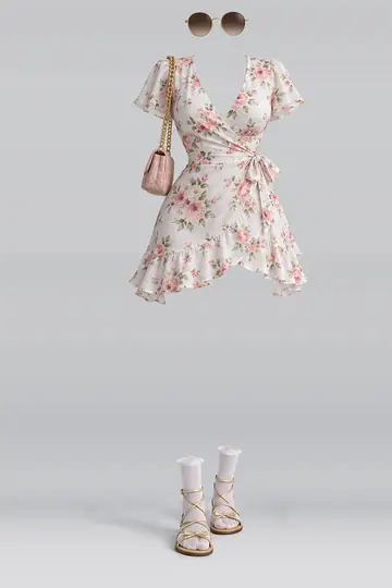White floral dress + socks