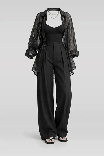 Black shirt + camisole