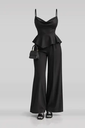Black camisole + trousers