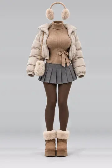 Turtleneck + knit ribbon