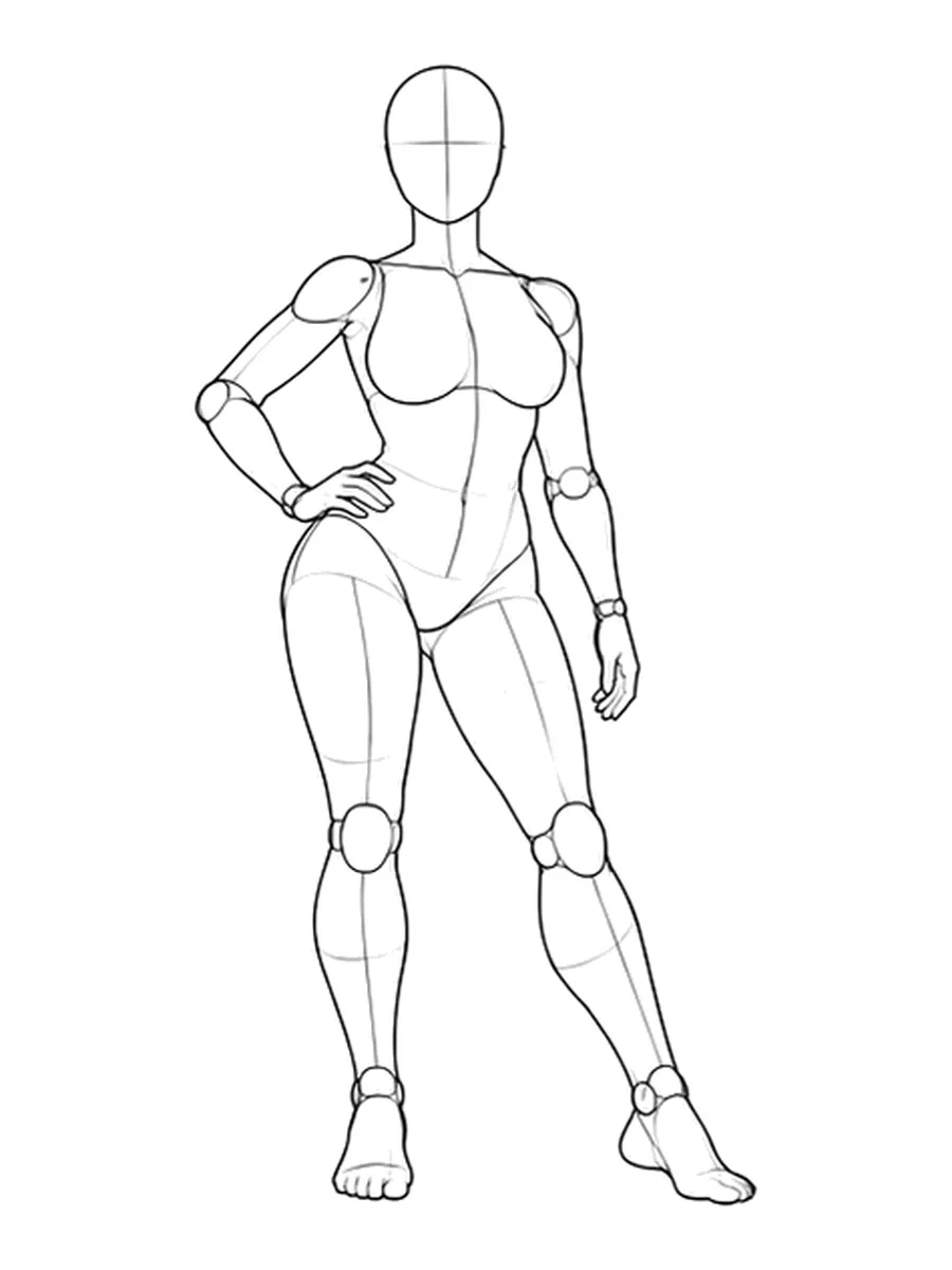 Standing contrapposto, hand on hip