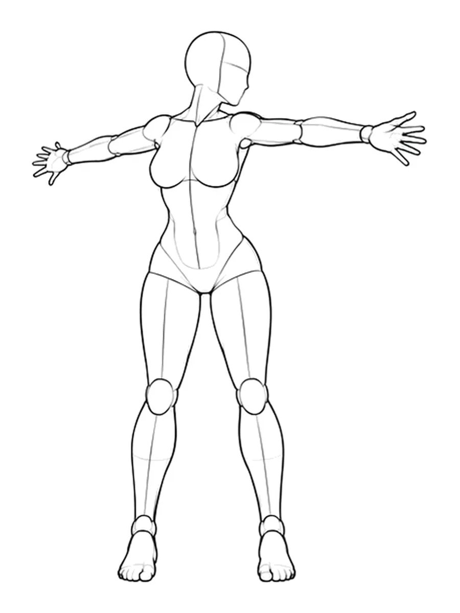 Standing twist with arms spread