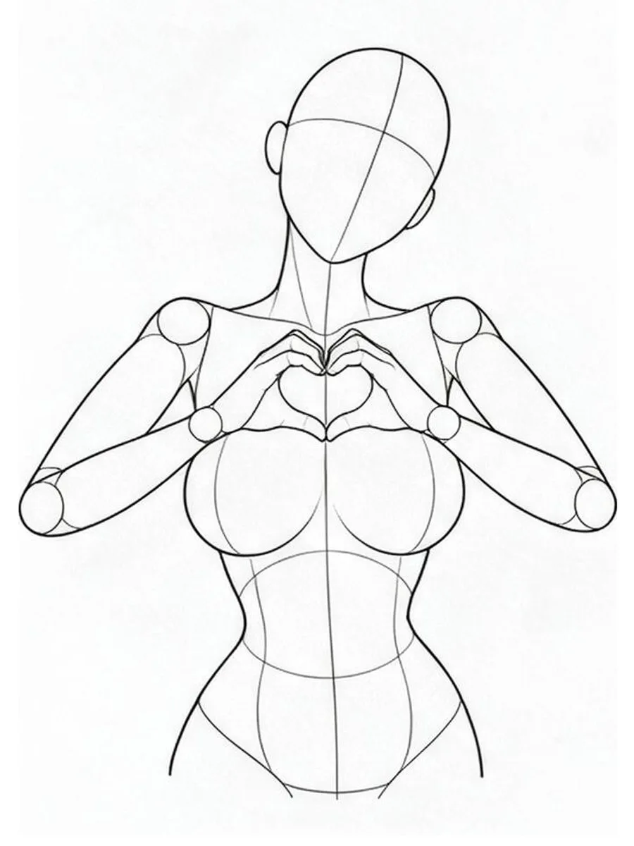 Heart shape with both hands in front of chest