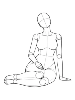 Side-sitting, legs swept to the right