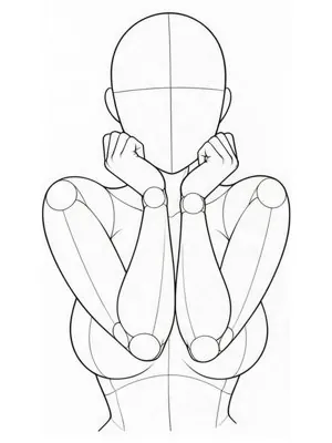 Fists on cheeks, cutesy pose
