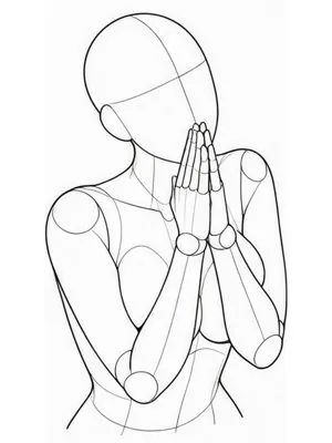 Pleading pose, palms pressed together