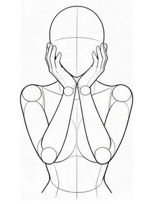 Cupping cheeks with both hands