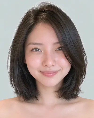 前长后短菱形短波波（黑发）